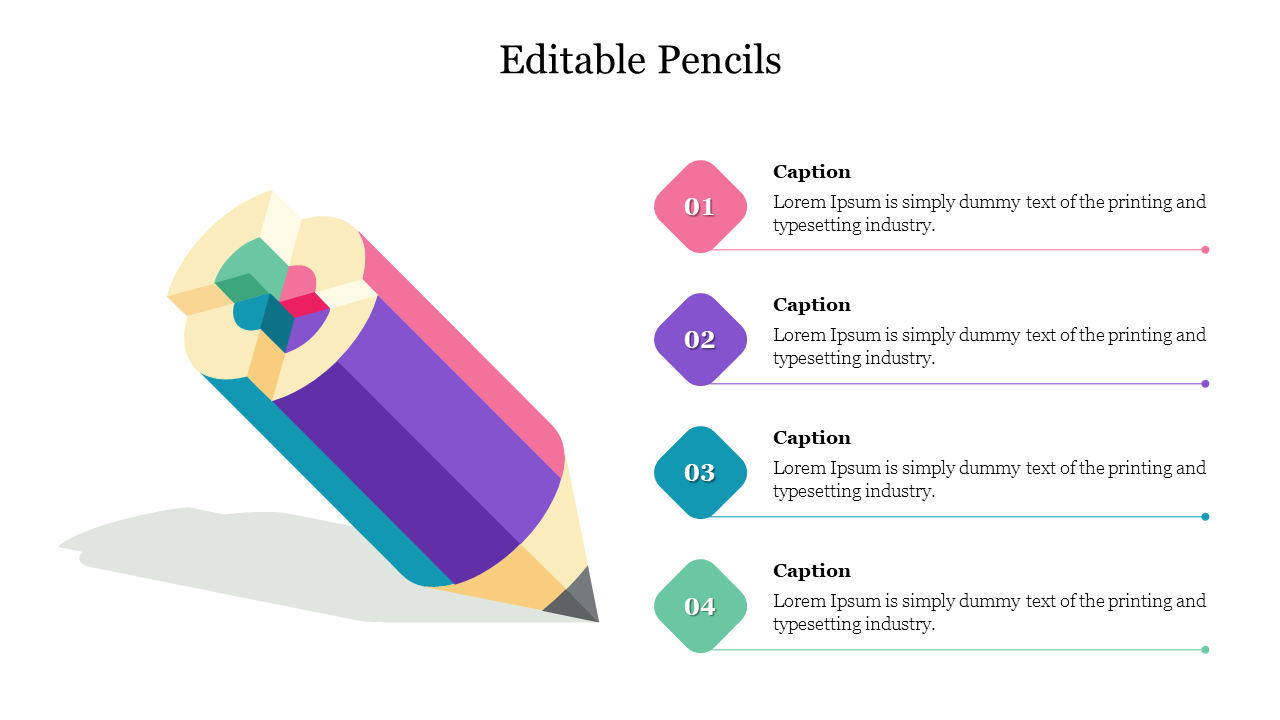 Editable Pencils PowerPoint Presentation Template